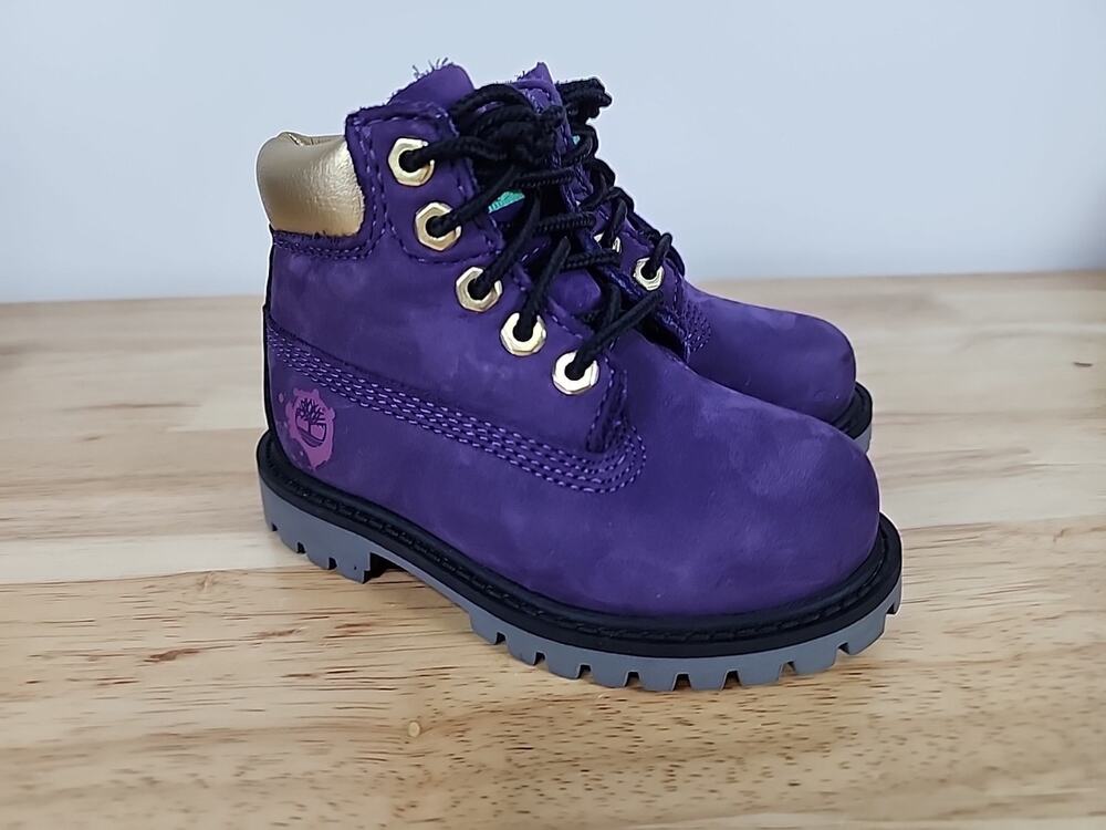 Timberland 50th Hip-Hop Royalty Boots Dark Purple Nubuck Toddlers Size 6 NWOB